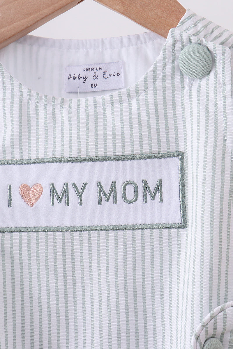 Blue stripe I love my mom bubble