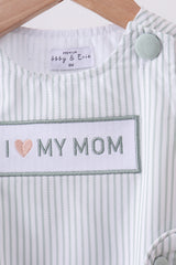 Blue stripe I love my mom bubble