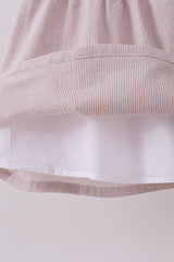 Latte stripe shell applique dress