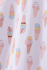 Blue ice cream print bamboo pajama set