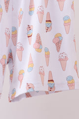 Blue ice cream print bamboo pajama set
