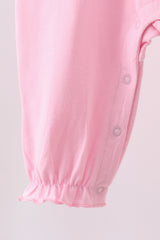 Pink bow applique romper
