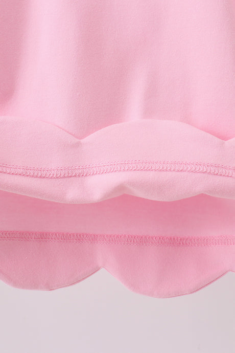 Pink bow applique dress