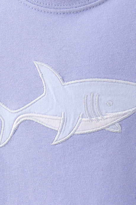 Blue shark embroidery top