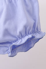 Blue stripe shark embroidery bloomer set