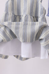 Blue stripe shark embroidery bloomer set