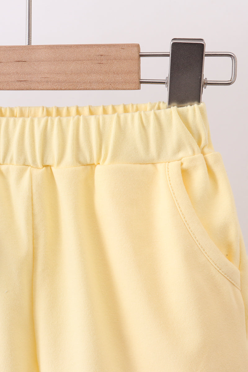 Blue ball embroidery shorts set