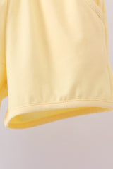 Blue ball embroidery shorts set