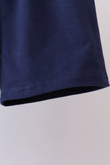 Blue sailboat embroidery shorts set