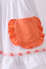 Sage strawberry embroidery ruffle bloomer set