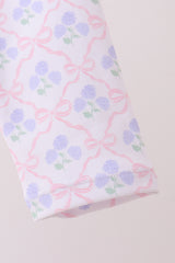 Pink floral print ruffle rashguard
