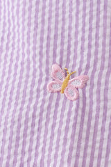 Purple seersucker butterfly embroidery bloomer set