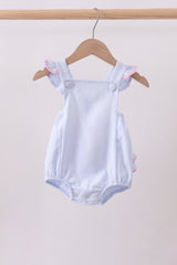 Blue stripe ruffle bubble