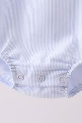 Blue stripe ruffle bubble