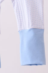 Blue dot horse embroidery romper