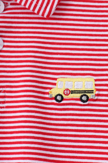 Red School bus Polo Set