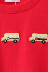 Red School bus Applique Set