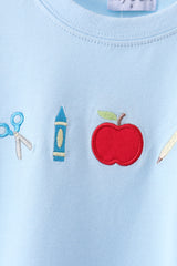 Blue Apple Applique Set