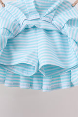 Yellow Apple Embroidery Skorts Set