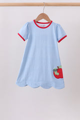 Blue Apple Scalloped Dress
