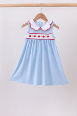 Blue Apple Smocked Dress