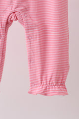 Pink puppy embroidery ruffle romper