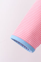 Pink puppy embroidery ruffle pants set