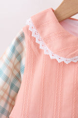Pumpkin Jacquard embroidery plaid bloomer set