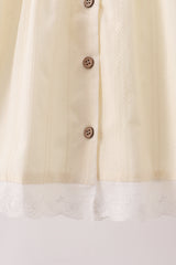 Cream plaid button dress