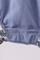 Blue pumpkin embroidery lace ruffle bubble