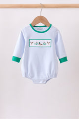 Green duck embroidery stripe bubble