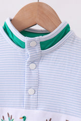 Blue stripe duck embroidery pullover
