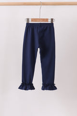 Navy ruffle pants