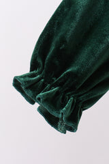Forest velvet Ruffle Dress