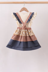 Pumpkin Floral Ruffle 2pc Set