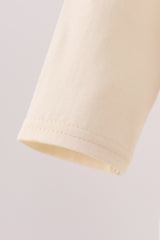 Beige ghost bow embroidery top