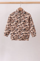 Camouflage zipper pullover