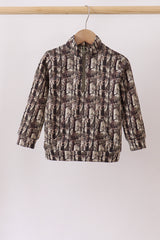 Camouflage tree zipper pullover
