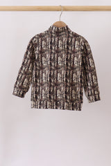 Camouflage tree zipper pullover
