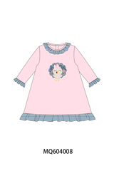 Pink turkey applique ruffle dress