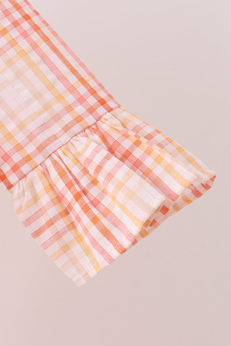 Pink plaid ruffle dress