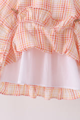 Pink plaid ruffle dress
