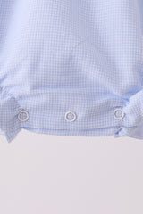 Blue turkey embroidery checkered ruffle bubble
