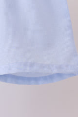 Blue turkey embroidery shorts set