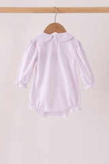 Pink dot turkey embroidery ruffle bubble
