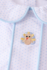 Blue turkey embroidery pants set