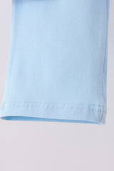 Blue turkey embroidery pants set