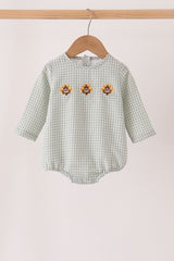 Beige turkey embroidery gingham bubble