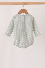 Beige turkey embroidery gingham bubble