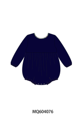 Navy plaid ruffle bubble